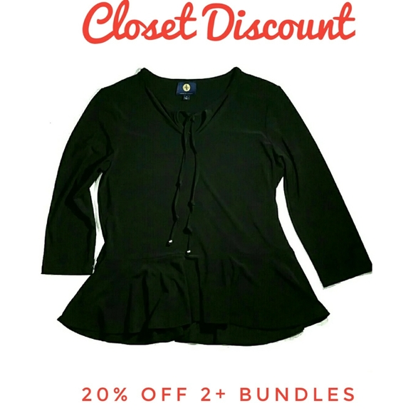 Adrienne Vittadini Small Jersey Peplum Top (B) - Picture 1 of 8